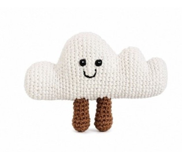 white cloud baby rattle